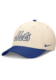 Nike New York Mets Mens Ivory 2T Tonal Statement Swooshflex Flex Hat
