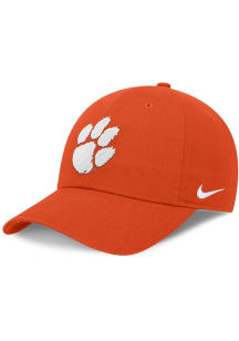 Nike Clemson Tigers NIKE DRI FIT CLUB UNSTRUCTURED SWOOSH CAP Adjustable Hat - Orange