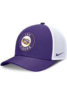 Nike LSU Tigers NIKE DRI FIT RISE PRIMETIME STRUCTURED TRUCKER CAP Adjustable Hat - Purple