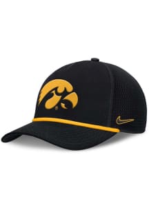 Nike Black Iowa Hawkeyes NIKE RISE PRIMETIME 5P STRUCTURED TRUCKER CAP Adjustable Hat