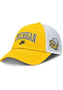 Nike Yellow Michigan Wolverines NIKE CLUB LEGACY UNSTRUCTURED TRUCKER CAP Adjustable Hat
