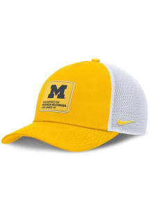 Nike Yellow Michigan Wolverines NIKE RISE GAMEDAY 5 PANEL STRUCTURED TRUCKER CAP Adjustable Hat