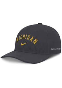 Nike Michigan Wolverines Rise Performance Structured Adjustable Hat - Grey