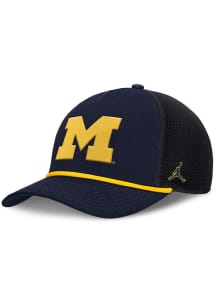 Nike Blue Michigan Wolverines JORDAN BRAND RISE PRIMETIME 5P STRUCTURED TRUCKER CAP Adjustable Hat