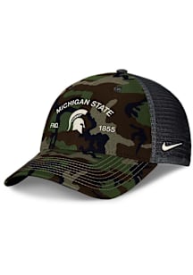 Nike Olive Michigan State Spartans NIKE MILITARY RISE STRUCTURED TRUCKER Adjustable Hat