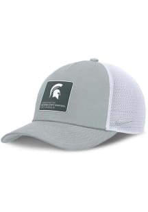 Nike Silver Michigan State Spartans NIKE RISE GAMEDAY 5 PANEL STRUCTURED TRUCKER CAP Adjustable Ha..