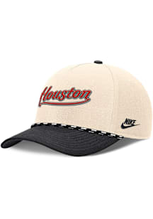 Nike Houston Astros Cooperstown Rope 2T Rise Structured Adjustable Hat - Ivory