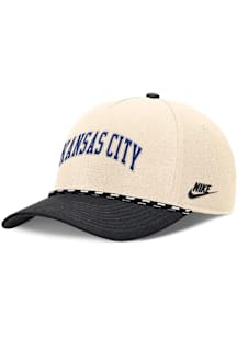 Nike Kansas City Royals Cooperstown Rope 2T Rise Structured Adjustable Hat - Ivory
