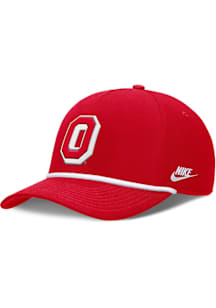 Nike Ohio State Buckeyes 5 Panel Rise Structured Cap Vin Adjustable Hat - Red