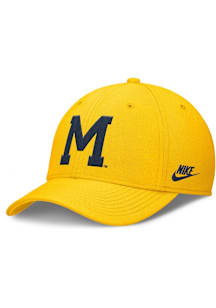 Nike Michigan Wolverines Mens Yellow Structured Rise Swooshflex Flex Hat