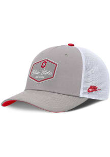 Nike Grey Ohio State Buckeyes NIKE RISE LEGACY 5P STRUCTURED TRUCKER CAP Adjustable Hat