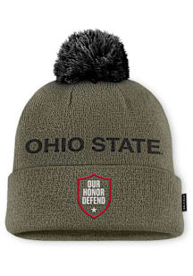 Ohio State Buckeyes Nike NIKE MILITARY PEAK BEANIE CAP Mens Knit Hat - Olive