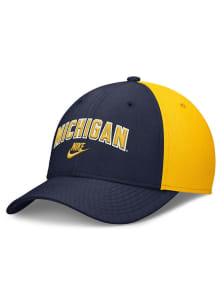 Michigan Wolverines Nike NIKE DRI-FIT RISE LEGACY STRUCTURED SWOOSHFLEX CAP Flex Hat - Blue