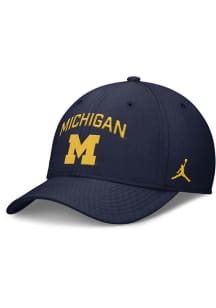 Michigan Wolverines Nike JORDAN BRAND DRI-FIT RISE GAMEDAY STRUCTURED SWOOSHFLEX CAP Flex Hat - Bl..