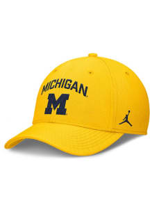 Michigan Wolverines Nike JORDAN BRAND DRI-FIT RISE GAMEDAY STRUCTURED SWOOSHFLEX CAP Flex Hat - Ye..