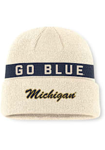 Nike Michigan Wolverines Natural JORDAN BRAND PEAK PRIMETIME UTILITY BEANIE CAP Mens Knit Hat