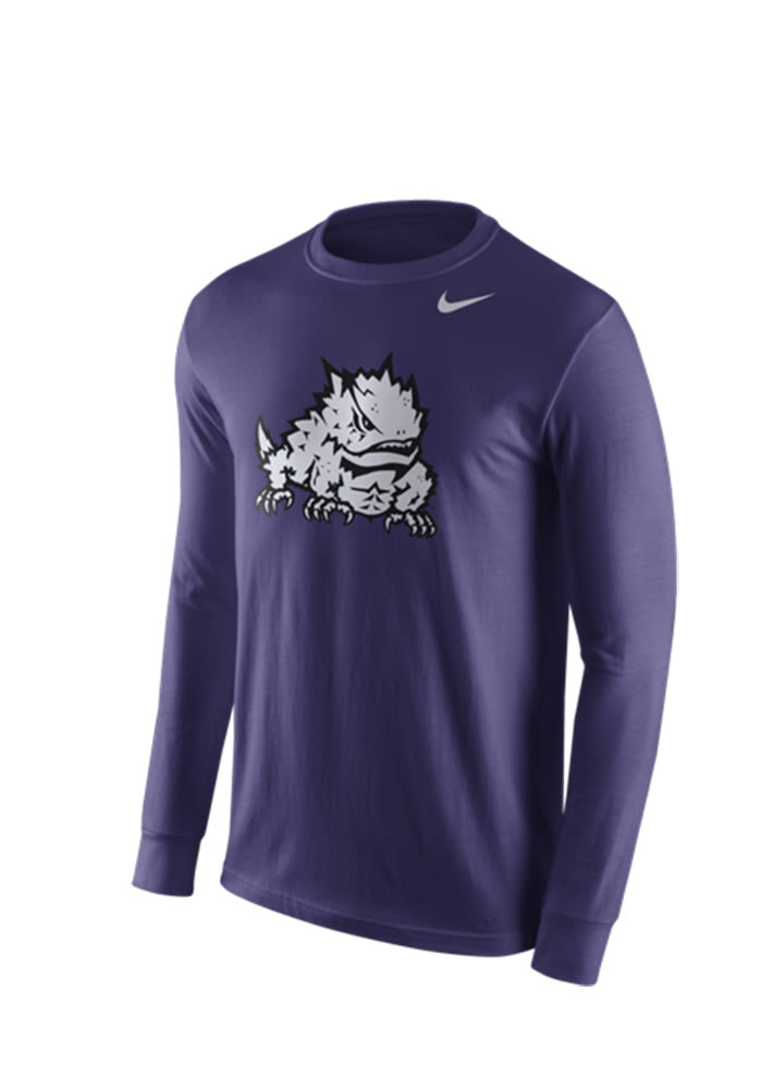 Nike TCU Horned Frogs Purple Logo Tee Long Sleeve T Shirt