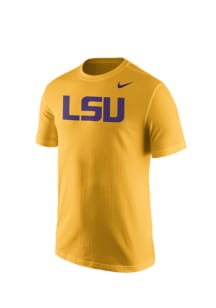 Nike LSU Tigers Gold Wordmark Tee Short Sleeve T Shirt