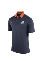 Detroit Tigers Mens Navy Blue AC Dri-FIT Elite Short Sleeve Polo