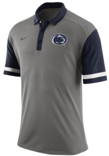 Nike Penn State Nittany Lions Mens Grey Primary Logo Contrast Color Short Sleeve Polo