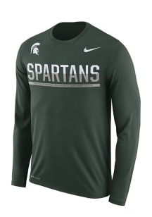 Nike Michigan State Spartans Green Staff Sideline Long Sleeve T-Shirt