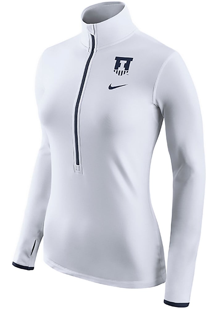 Nike Illinois Womens White Hyperwarm 1/4 Zip Pullover