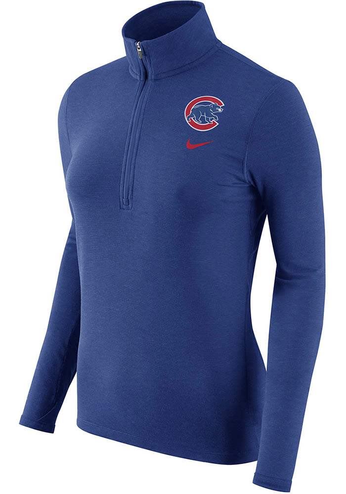 Nike Chicago Cubs Womens Blue Element 1/4 Zip Pullover