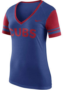 Nike Chicago Cubs Womens Blue Fan V-Neck T-Shirt