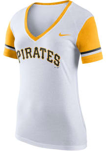 Nike Pittsburgh Pirates Womens White Fan V-Neck T-Shirt
