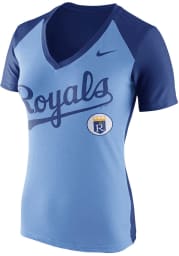 Nike Kansas City Royals Womens Light Blue Cooperstown Fan V-Neck T-Shirt