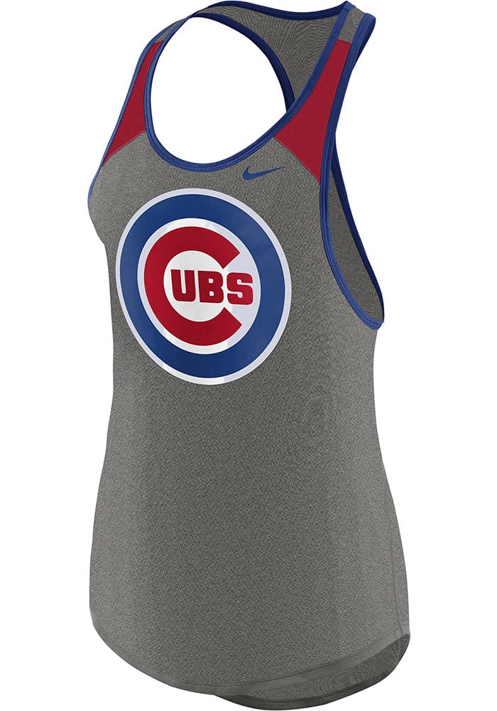 Nike Chicago Cubs Womens Grey Legend Wordmark 1.7 Tank Top