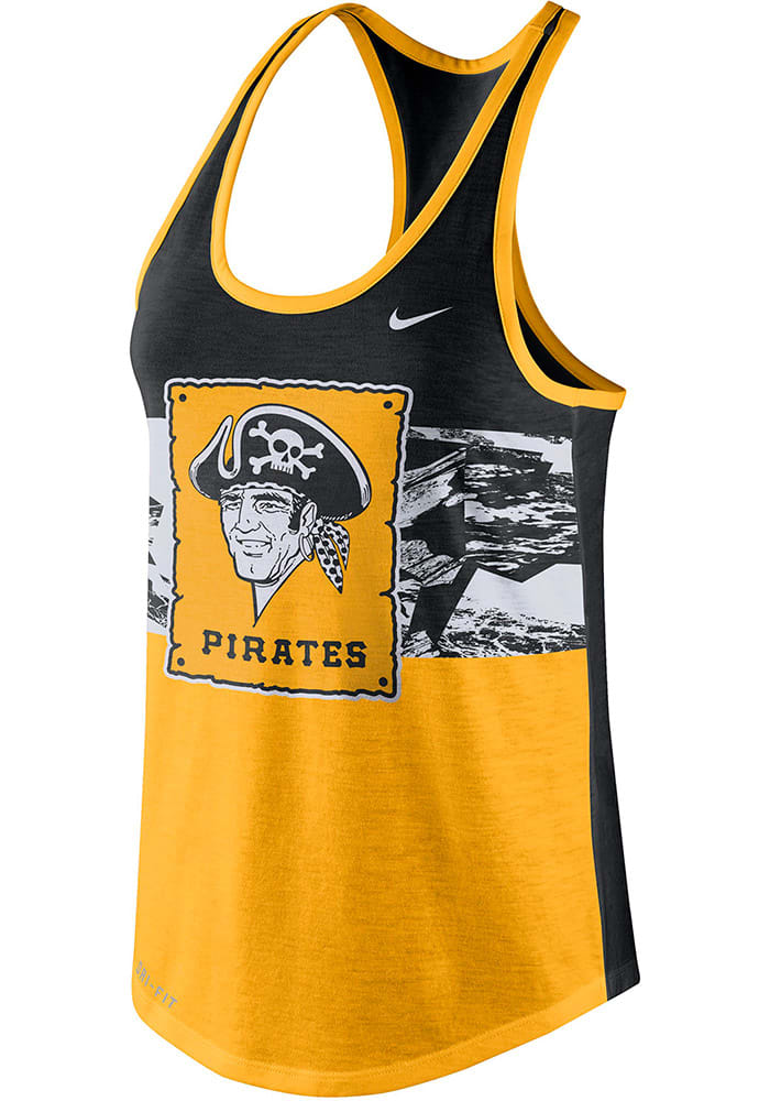 Nike Pittsburgh Pirates Womens Gold Dri-Blend Cooperstown Tank Top