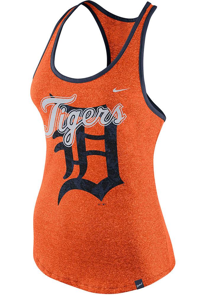 Nike Detroit Tigers Womens Orange Marled Racerback Tank Top