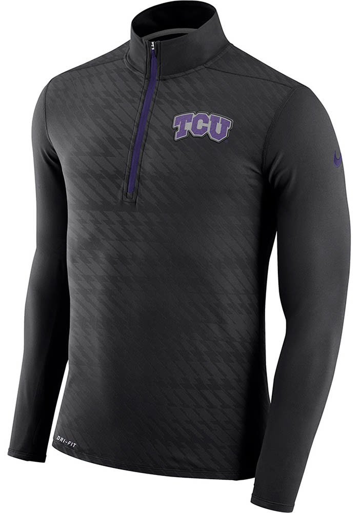 Nike TCU Horned Frogs Mens Black Element Long Sleeve 1/4 Zip Pullover