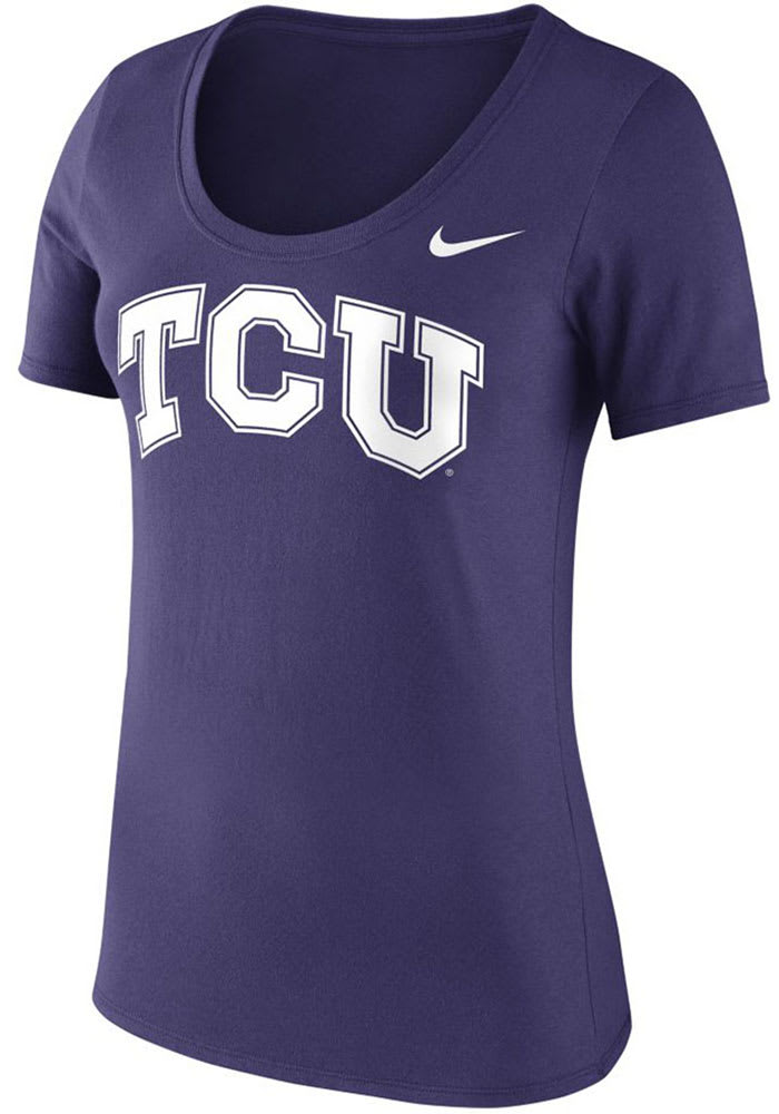 Nike TCU Horned Frogs Womens Purple College Cotton Short Sleeve Crew T-Shirt