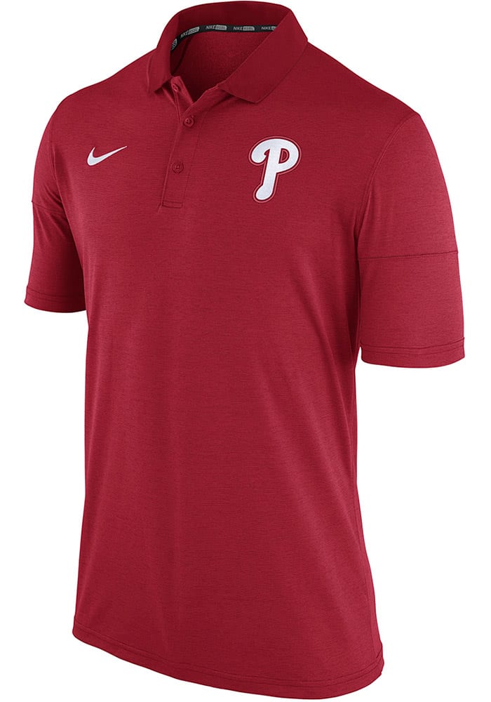 Nike Philadelphia Phillies Mens Red MLB Short Sleeve Polo