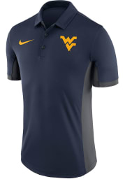 Nike West Virginia Mountaineers Mens Navy Blue Evergreen Short Sleeve Polo