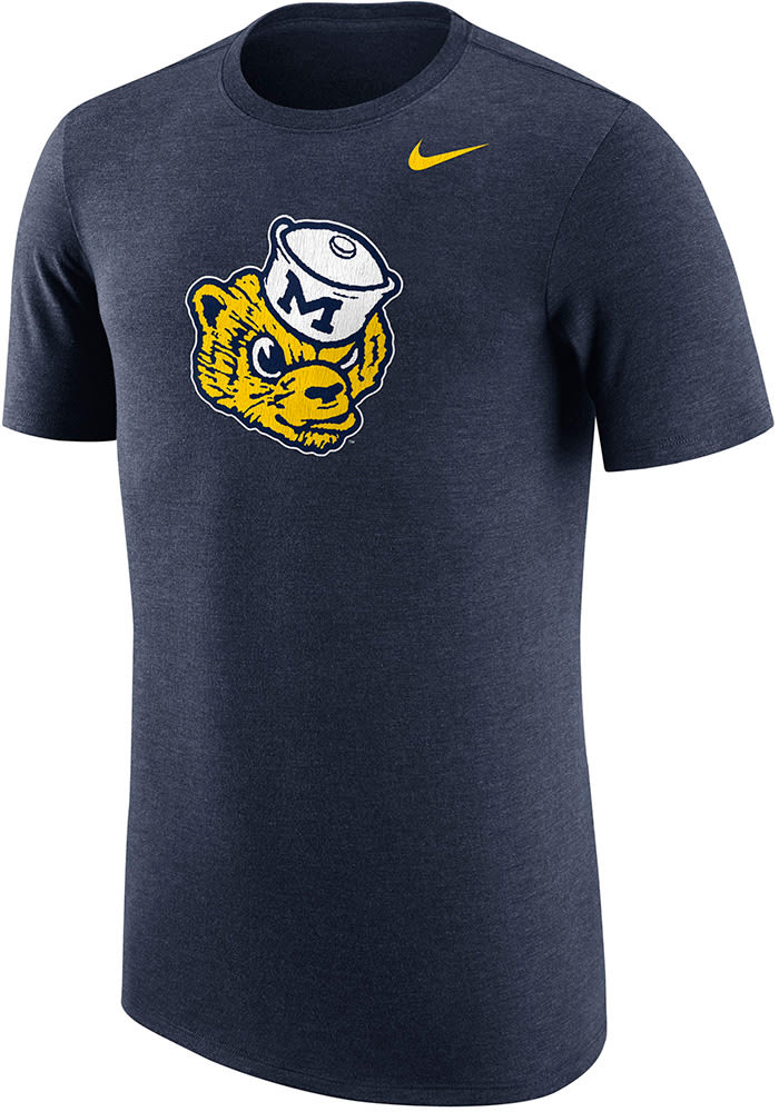 Nike Michigan Wolverines Navy Blue Vault Short Sleeve Fashion T Shirt