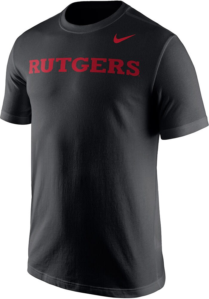 Nike BLACK Rutgers Scarlet Knights Wordmark Short Sleeve T Shirt Nike BLACK Rutgers Scarlet Knights Wordmark Short Sleeve T Shirt