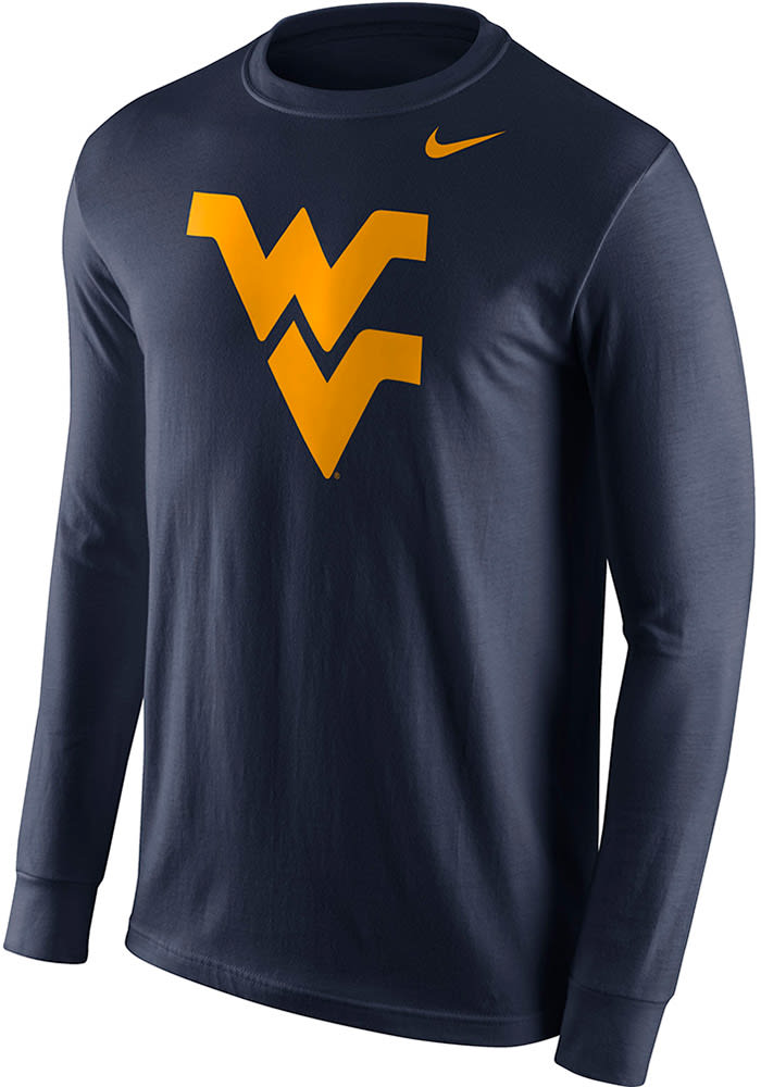 Nike West Virginia Mountaineers Navy Blue Logo Long Sleeve T Shirt