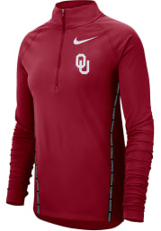 Nike Oklahoma Womens Crimson Top 1/2 Zip 1/4 Zip Pullover