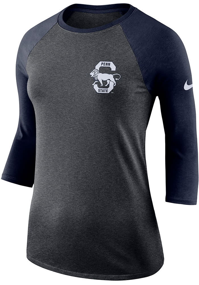 Nike Penn State Nittany Lions Womens Navy Blue Raglan LS Tee