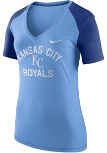 Nike Kansas City Royals Womens Blue Fan Top V-Neck T-Shirt