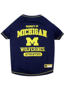 Blue Michigan Wolverines Team Logo Pet T-Shirt