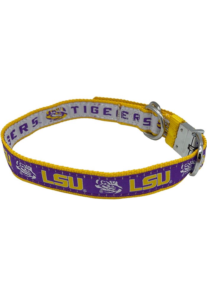 LSU Tigers Nylon Reversible Pet Collar PURPLE