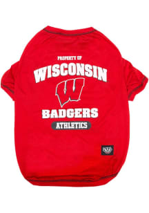 Cardinal Wisconsin Badgers Team Logo Pet T-Shirt