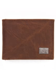 Leather Michigan State Spartans Mens Bifold Wallet - Brown