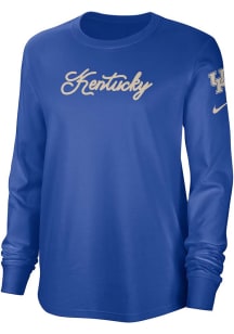 Nike Kentucky Wildcats Womens Blue Letterman LS Tee