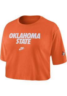 Nike Oklahoma State Cowboys Womens Orange Legacy Crop Short Sleeve T-Shirt