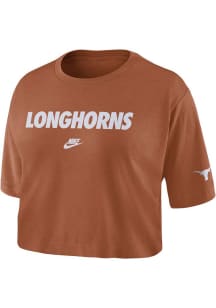 Nike Texas Longhorns Womens Burnt Orange Legacy Crop Short Sleeve T-Shirt